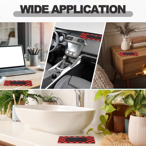 2 Pcs Car Dashboard Anti-Slip Mat, 10.2" x 5.9" Phone Grip Pad Non-Slip PVC Mat Anti-Skid Holder for Phone Keys Sunglasses Electronic Devices, Black-White - color: Black-White