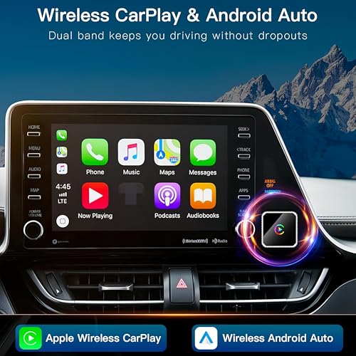 2026 Wireless CarPlay & Android Auto Adapter, 2-in-1 5GHz WiFi Plug & Play Aluminum Dongle for OEM Wired Cars (2016+), Mini Adapter for iPhone iOS 10+ & Android 11+, USB/Type-C