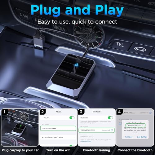 Android Auto Wireless Adapter - Instant Connection, Gray