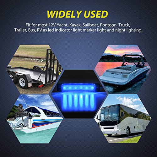 Nilight 10PCS 3.8" 6 LED Blue Indicator Side Marker Light - color: 3.8" Blue 10Pcs