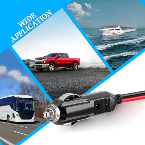 ELFCULB Male to Male Cigarette Lighter Cable 14AWG 10FT - color: 12V Male to Male, size: 10FT