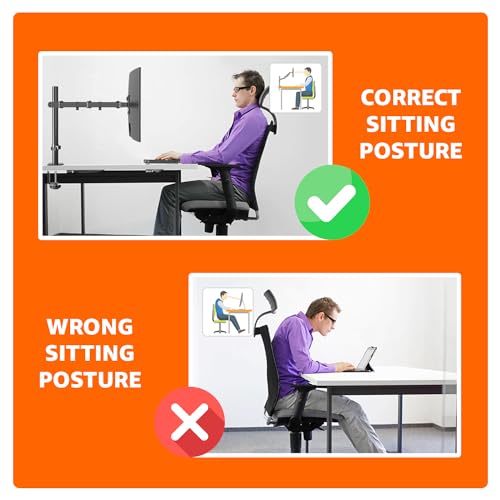 Amazon Basics Single Computer Monitor Stand with Cable Management, Height Adjustable VESA Desk Arm Mount, Fully Adjustable Tilt and Rotation, Steel, Black, Fits 13-30" Screens - size: 30 inches