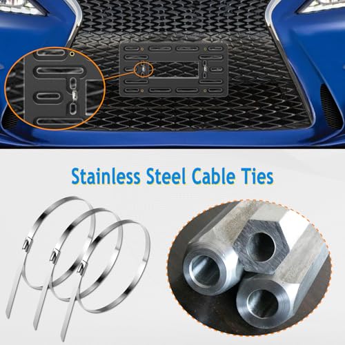 Aootf Front License Plate Bracket Holder, Bumper License Plate Mounting Kit - color: Black Bracket
