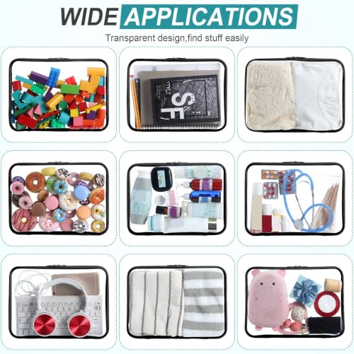 Sanwuta 6 Clear Hard Zipper Case, White, 12.6 x 9 x 2 Inch - color: White, size: 12.6 x 9 x 2 Inch