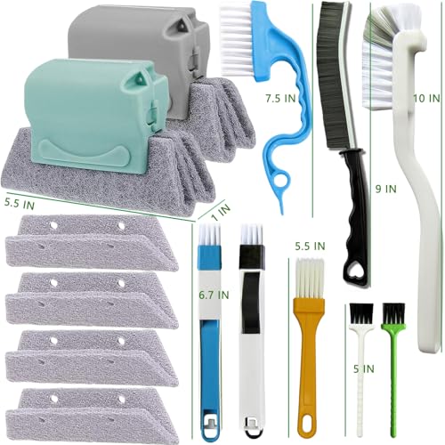 CRAFNEW 14Pcs Window Track Cleaning Tools, Groove Gap Cleaning Brush Kit