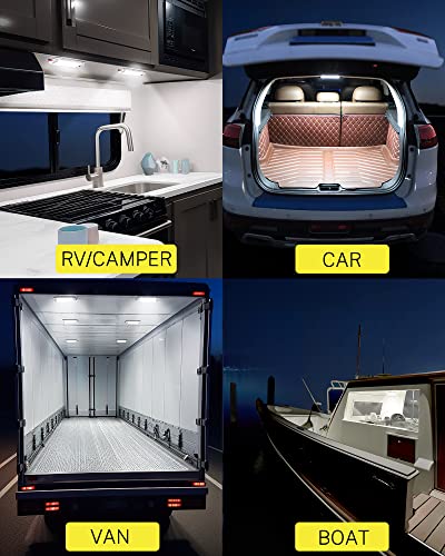 MERTTURM Dome Light for RV Interior, 48LED 800LM Ultra Bright 12 Volt LED White Lights, RV Ceiling Light with Switch Control, Ideal for Car Van Truck Camper Lorry Motorhome Boat(6 Pack) - size: 48LED-6 PACK