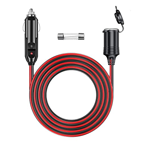 12V/24V Heavy Duty Cigarette Lighter Extension Cord 6FT 15A - size: 6FT