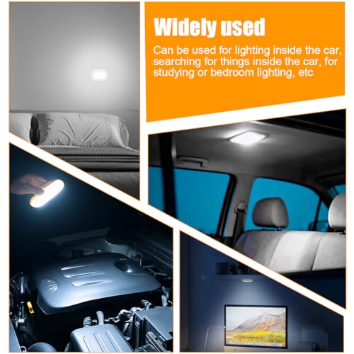 Car Interior Ceiling Roof Lights, 10LED Magnetic USB Rechargeable Vehicle Dome Lamp, Wireless Battery Powered Automotive Roof Lights, Universal for SUV Caravan Truck (Gray) - color: Gray