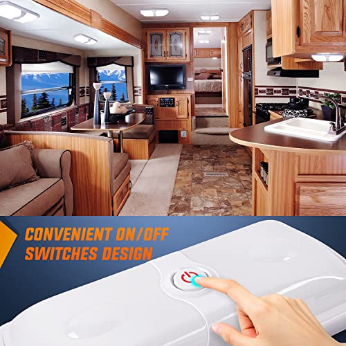 Nilight 2pcs RV Interior Lights 12V-24V LED Ceiling Light Fixture - color: White Interior Lights-11" 2PCS