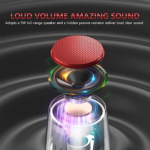 INSMY Small Bluetooth Speaker, Waterproof Mini Portable Wireless Speakers - color: 1-Red