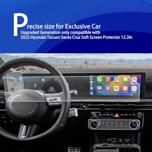 2025-2026 for Hyundai Tucson 【1-Pc Design】 Matte Screen Protector & AC Film - size: Tucson 12.3inch