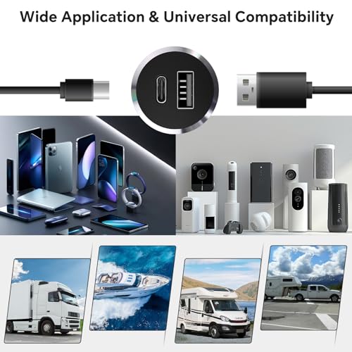 Aluminum 12V USB Outlet, Dual Port Fast Charging Car Charger - color: Small Version*2