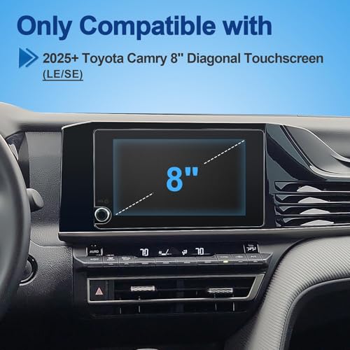 Anti-Glare Matte 2025 2026 Camry Screen Protector, for Toyota Camry (LE/SE/Nightshade) 8-inch Touchscreen, 9H Tempered Glass 2026 2025 Camry Accessories HD&Anti-Fingerprint 8" - color: 8-inch (Matte)