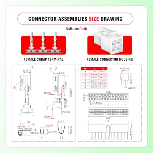 300 Pieces / 30 Sets Automotive Wire Connector 4.2mm 4-Pin Kit - size: 4-Pin, style: 4.2mm Connector