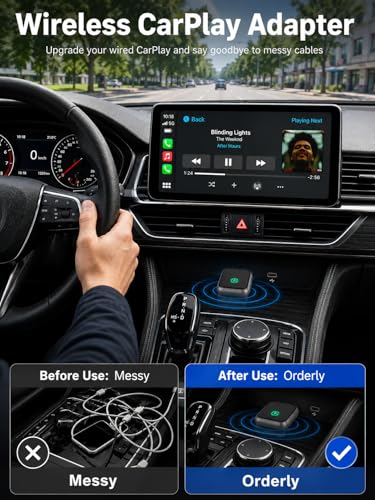 2026 Upgraded USB Wireless CarPlay Adapter for iPhone, Bluetooth 5.8 and Wi-Fi 6, Automatic & Zero-Delay Connection, Android auto Carplay Wireless Adapter for Android and iOS Systems. (Dark Gray) - color: Dark Gray