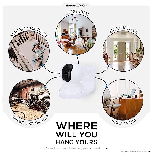 Wall Mount Holder for Tapo Pan/Tilt (C200 & C210) Smart Security Camera, Custom Designed Bracket, Reduce Blind Spots & Clutter, Easy to Install, Adhesive & Screw in (White) - color: White