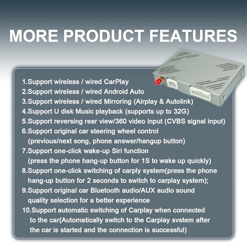 Toyota Wireless CarPlay/Android Auto Dongle | Plug & Play for 2014-2019 Sienna, Prius, Tacoma, Tundra, Highlander, RAV4, 4Runner with Entune 2.0 | Works with OEM Camera & Controls