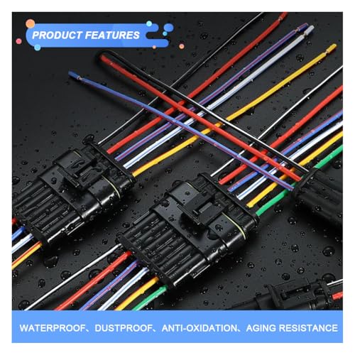 352PCS Waterproof Car Electrical Connector Terminals Kit, Automotive 1/2/3/4 Pin Male & Female Connectors, Quick Disconnect Vehicle Wire Harness Connector Plug Part for Car, Boat, Motorcycle
