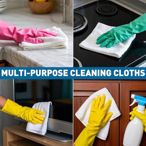 TEAWOO White Microfiber Towels- 150 Pack, Microfiber Cleaning Cloths Bulk - color: White, size: 150 Pack