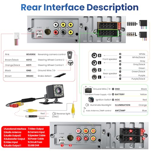 6.5" Single Din Radio Car Stereo with Apple CarPlay & Android Auto