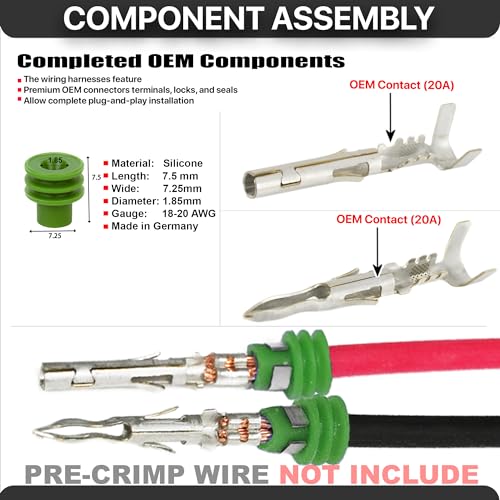 5-PIN (Conductor) 20 amps 18 20 GA, Weather-Pack Series, Sealer Terminals, Housing Male & Female Quick Disconnect QD Splice Kit