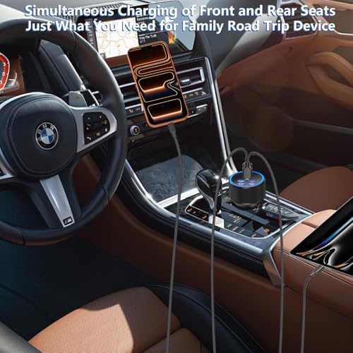 KYOHAYA USB C Car Charger, 120W 6Port USB-C & USB-A Power Car Phone Charger - color: Velvet Black