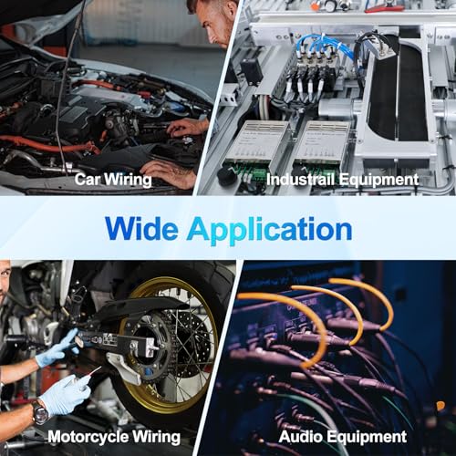 Lenporl 120 Pcs/60 Pairs T-Tap Wire Connectors, Insulated Male Wire Tap Connectors, Self-Stripping Quick Splice Electrical Terminals for 22-10 AWG Gauge Wiring,Automotive Wiring