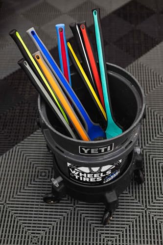 Detail Factory - Fender Well Brush - Ergonomic ProGrip Handle, Stiff Synthetic Bristles, Ergonomic Design, Clean Your Wheel Wells with Ease - Live Wire - color: Live Wire