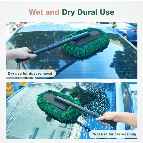 FLORICH Microfiber Car Duster Kit, Large Extendable Car Duster Exterior Scratch Free, Durable Car Brush Interior for Cars RV Truck - size: Carduster01