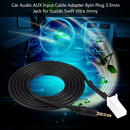 Car AUX Audio Cable,3.5 mm Audio Cable, Audio AUX Input Cable Adapter 8pin Plug 3.5mm Jack Fit for Suzuki Swift Vitra Jimny