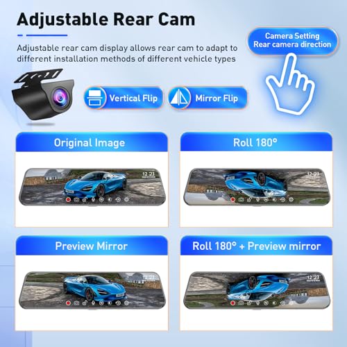 Mirror Dual Dash Camera,4K and 2.5K Dash Cam with Voice Control Rear View Mirror Camera and WiFi,GPS Dashcam for Cars with WDR Night Vision, G-Sensor, 24 Parking Monitor ABS (Include 64GB Card) - style: 4K Front + 2.5K Rear + GPS + Voice Control