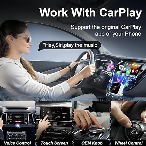 2026 Wireless CarPlay & Android Auto Adapter, 2-in-1 5GHz WiFi Plug & Play Aluminum Dongle for OEM Wired Cars (2016+), Mini Adapter for iPhone iOS 10+ & Android 11+, USB/Type-C