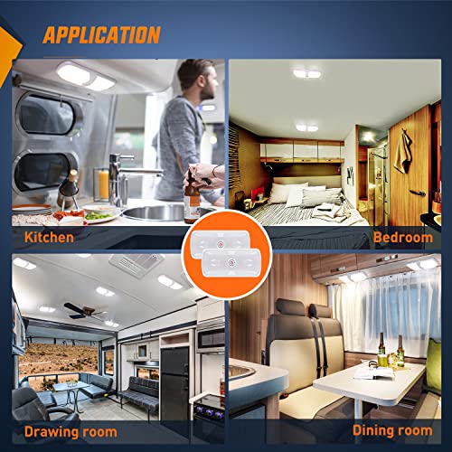 Nilight 2pcs RV Interior Lights 12V-24V LED Ceiling Light Fixture - color: White Interior Lights-11" 2PCS