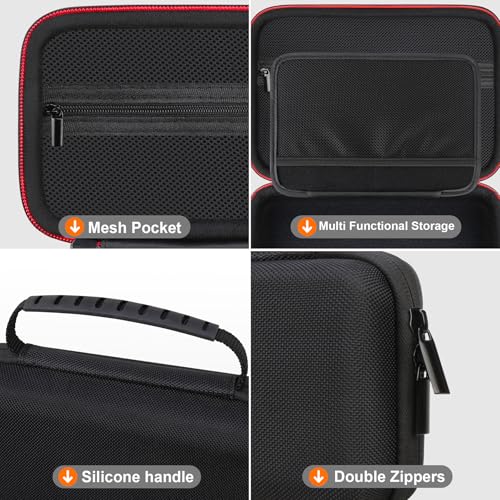 RAIALL GPS Case for 6-7 Inch Garmin dēzl OTR610 OTR710 OTR720 OTR620/ DriveSmart 71 66 65/ RV 795 7' GPS Navigator System, Hard Carrying Case Protective Travel Bag, Mesh Pocket for USB Cable, Black
