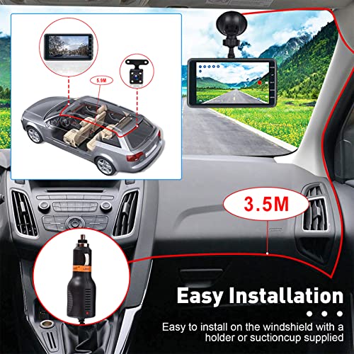 Roinvou Dual Dash Cam Front and Rear View, 4'' LCD Touch Screen FHD 1080P Dashboard Camera Recorder Car Dashcam with Rear Camera, G-Sensor, HDR, Loop Recording, Parking Mode, Motion Detection