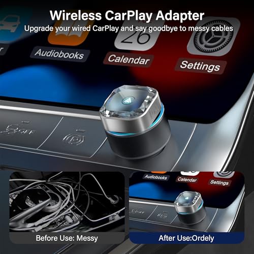 Wireless CarPlay Adapter for iPhone & Android Phone 2-in-1 CarPlay Dongle