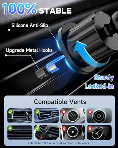 for MagSafe Car Mount Charger 15W Fast Magnetic Wireless Car Charger Holder - color: Black with Vacuum