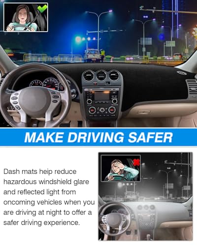 Cartist Dash Cover for Nissan Altima 2007-2012 Dashboard Cover Anti Glare - size: 07-12 Altima(Black)