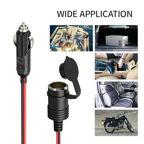 ELFCULB Cigarette Lighter Plug Extension Cable 14AWG 10FT for RV - color: CIG to PLUG, size: 10FT