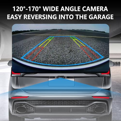 Back Up Camera for Cars with 8 Light,SD Night Vision License Plate Backup Camera with 170° Wide Angle,Universal Rear View Camera for Cars Includes Mounting Accessories