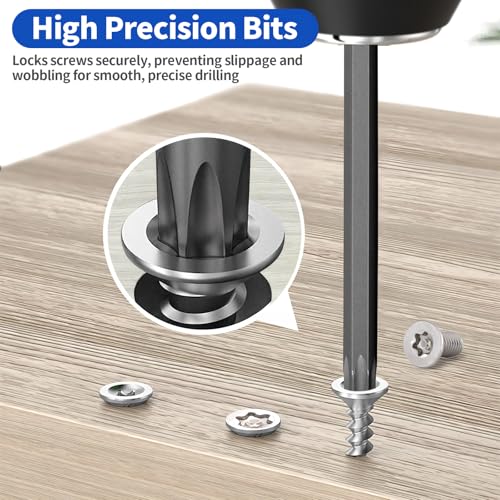 11pcs Security Torx Screwdriver Bit Sets, 1/4 Inch Hex Shank S2 Steel Magnetic security torx bit set, 4in long torx bit set T6 T7 T8 T9 T10 T15 T20 T25 T27 T30 T40 - size: 4" Long T6-T40
