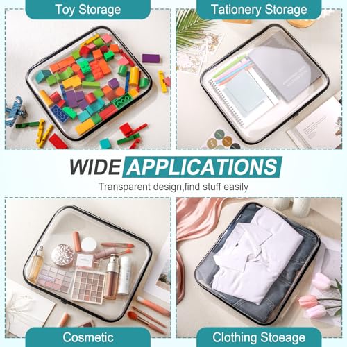 Sanwuta 6 Clear Hard Zipper Case, Black, 13.78 x 11.81 x 2 Inch - color: Black, size: 13.78 x 11.81 x 2 Inch