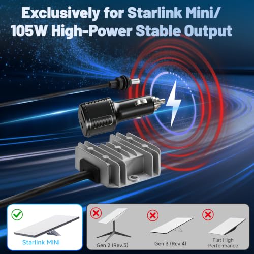 Starlink Mini Car Adapter,6.56FT3in1 Ultra Stable Starlink Mini Car Charger - color: 6.56FT/2M