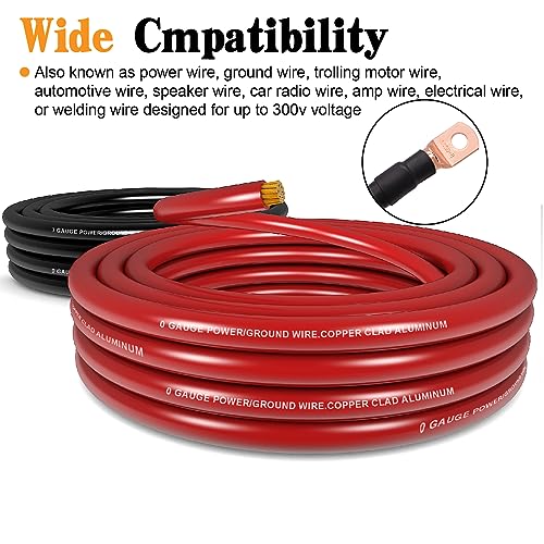 0 Gauge Wire 1/0 Battery Cable Kit with Terminals & Cable Cutter Tool,40ft - color: W/ Cutter