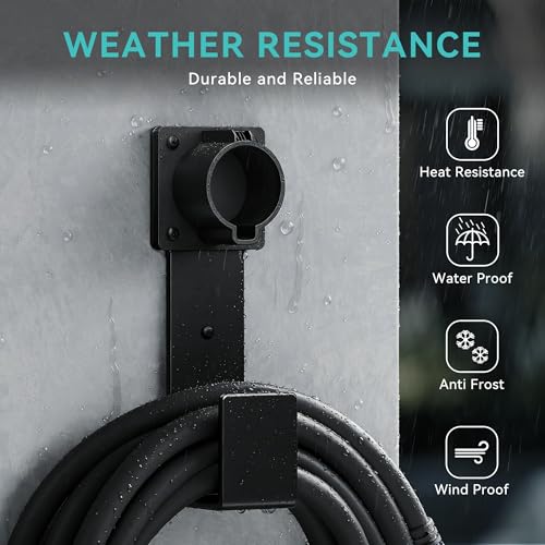 EV Charger Holder-J1772 Connector, Nozzle Holster Dock and J-Hook Combination, EV Cable Holder Wall-Mount Electric Vehicle Charger. - size: For J772