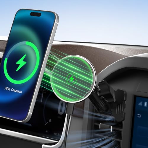 Surfcabin Magnetic Car Vent Wireless Charger Phone Mount for 2021-2026 F150 - style: Compatible with F150 2021-2026 with Charging-Magnetic