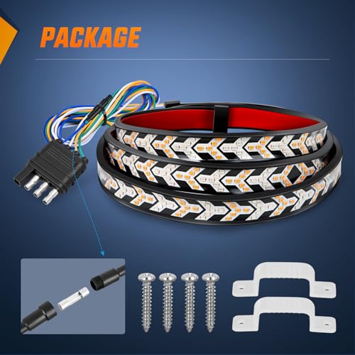 Nilight Truck Tailgate Light Strip 48Inch Arrow 432 LED Light - color: 48" Tailgate Light Strip Red/Amber Arrow