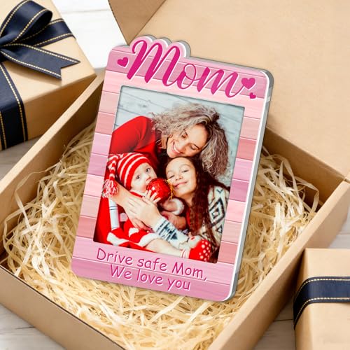 Pink Car Visor Picture Frame for Mom, Drive Safe Photo Clip - color: pink