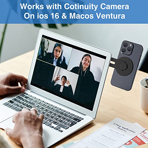 Magnetic Laptop Phone Holder Mount for MagSafe iPhone 18/17/16/15/14/13 - color: Black