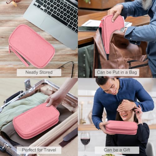 FYY Electronic Organizer, Travel Tech Pouch Bag, Medium, Pink - color: Pink, size: 8.3 x 5 x 2.6 inches